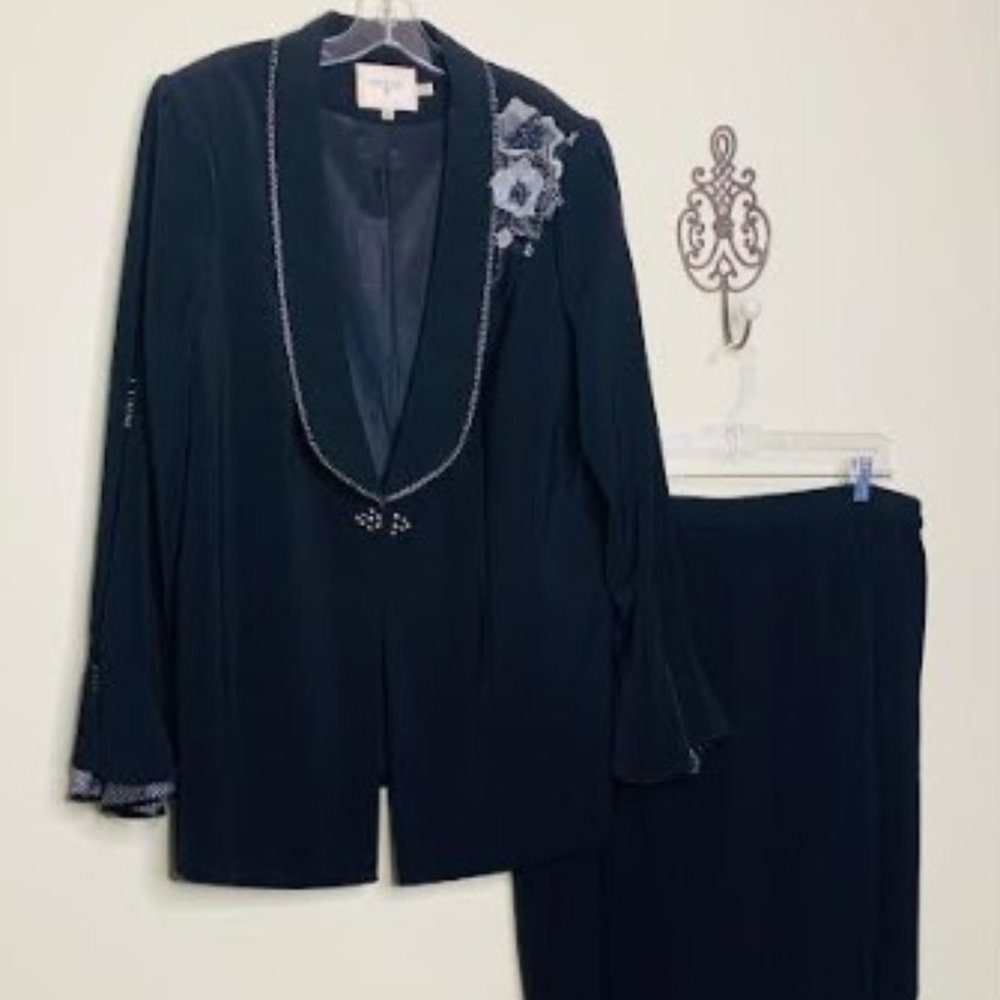 Louise Ricci Jacket/Skirt Embellished Suit Set